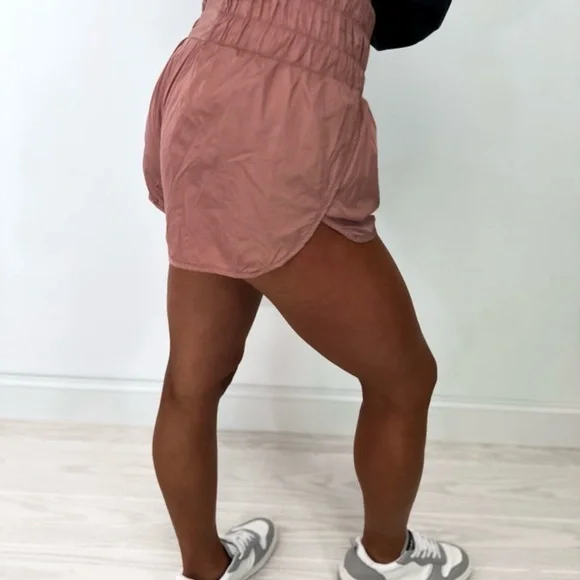 Women's Clay Color Athletic Shorts - Picture 2 of 5